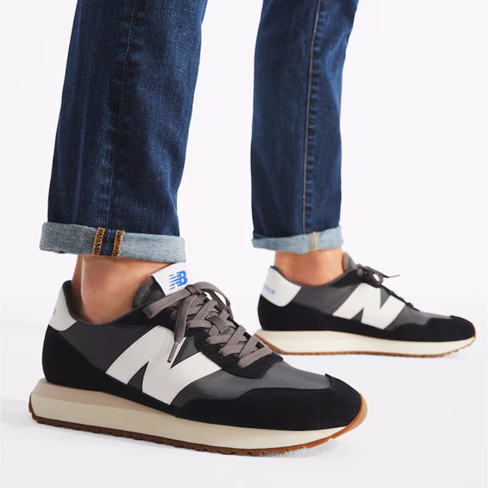 New Balance 237 Retro Sneaker Shoes Suede Casual Athletic Black/Grey Men Sz 9 D